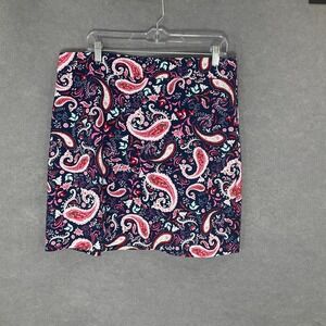 Talbots Paisley Pencil Skirt - Navy and Pink